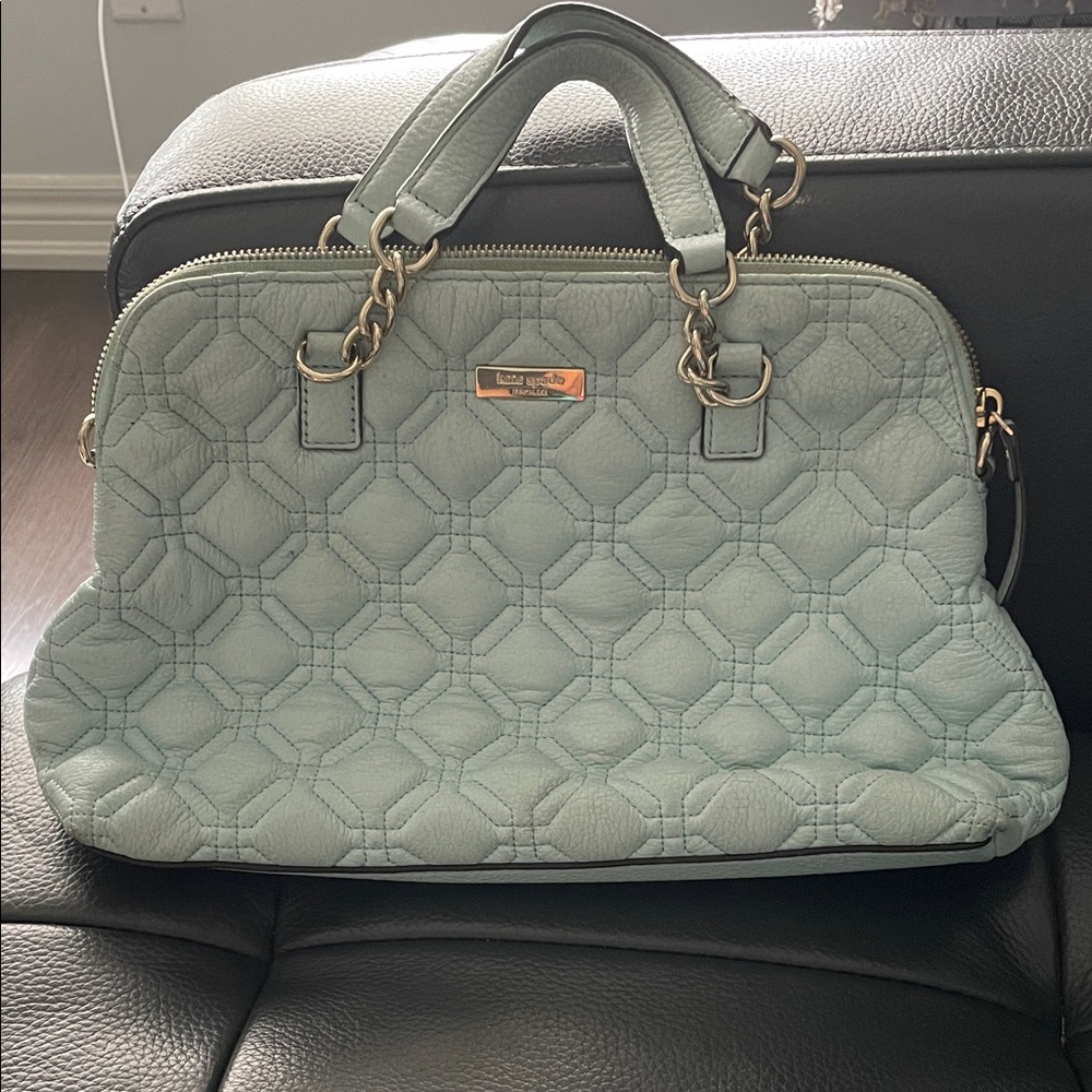 Kate Spade Quilted Satchel in Light blue